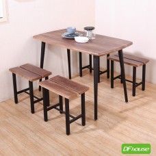 《DFhouse》葛倫-1餐桌+4單人椅(1桌4椅)  庭院餐桌椅 咖啡桌 工作桌 展示桌 商業空間設計 工業風
