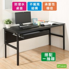 《DFhouse》頂楓150公分電腦辦公桌+1抽屜  -黑橡木色