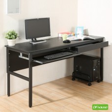 《DFhouse》頂楓150公分電腦辦公桌+1鍵盤+1抽屜+主機架  -黑橡木色
